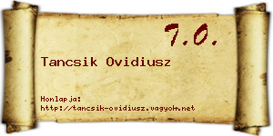 Tancsik Ovidiusz névjegykártya